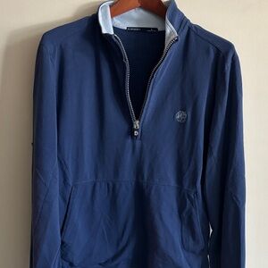B-Draddy  Navy and Light Blue Quarter-Zip Pullover